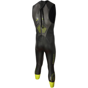 2023 Zone3 Mens Vision Back Zip Sleeveless Swim Wetsuit WS21MSLV101 - Black / Lime / Gunmetal